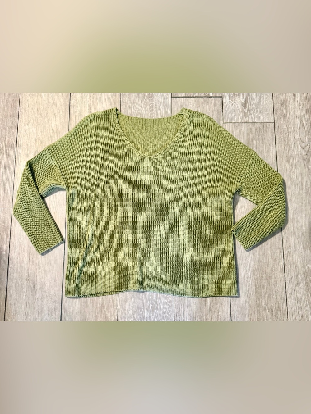 Dark Green Oversized Knit Sweater S